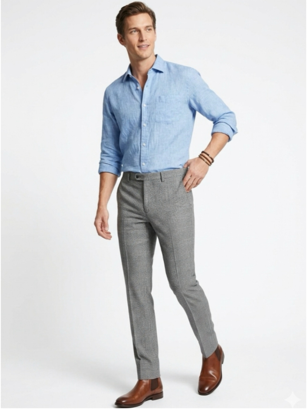 Hugo Boss Gray Plaid Check Dress Pants Trousers Slim Corporate Goblin 36R - 968